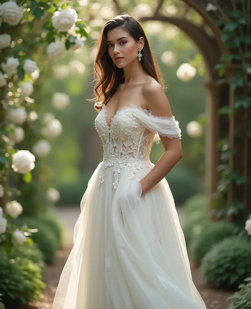 23 Plus Size Wedding Dresses That Flatter Every Curve - 2. Off-the-Shoulder Elegance