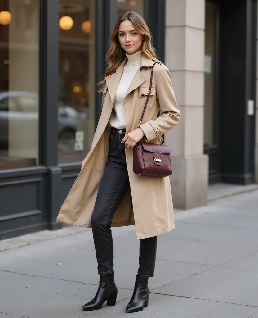 23 Rainy Day Outfit Ideas That Are Actually Practical - 13. Timeless Trench