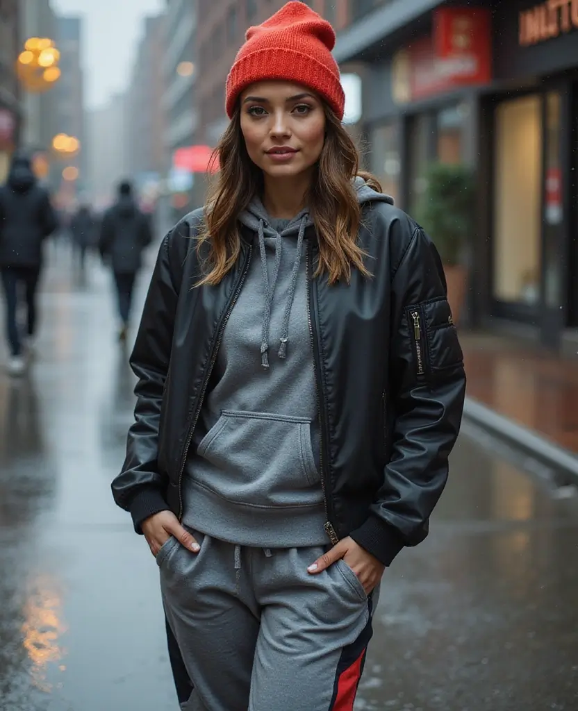 23 Rainy Day Outfit Ideas That Are Actually Practical - 21. Bombers & Beanies