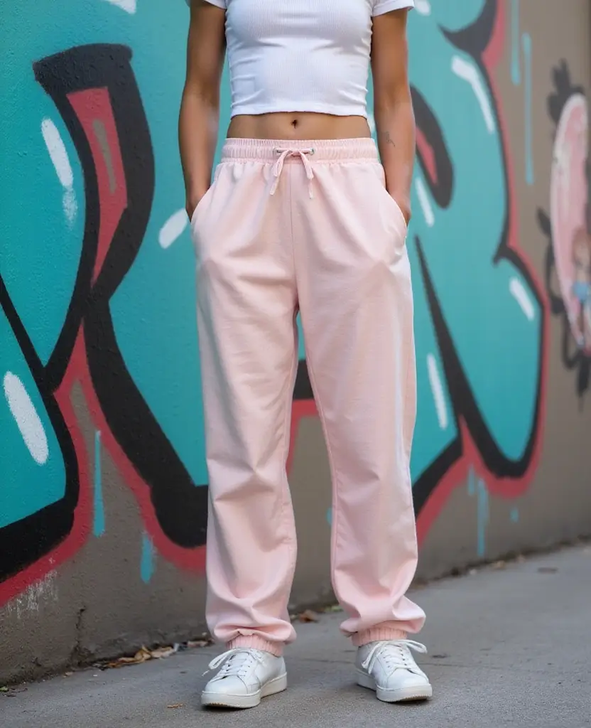 23 School Casual Outfit Ideas for Effortless Cool - 3. Baggy Joggers & Crop Top