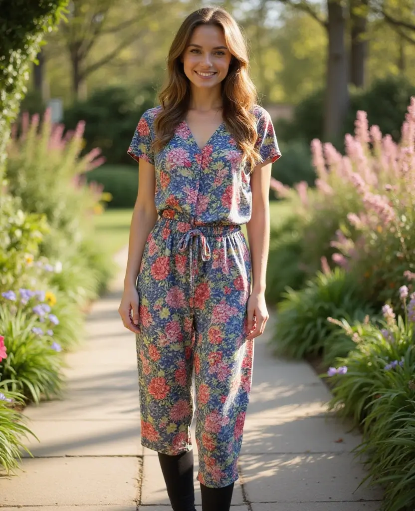 23 School Spring Outfit Ideas to Brighten Your Day - 16. Casual Jumpsuit with Leggings