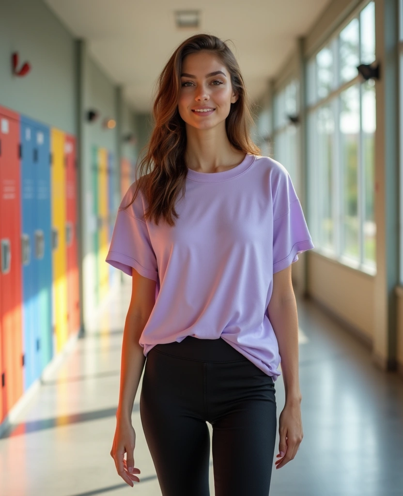 23 School Spring Outfit Ideas to Brighten Your Day - 20. Casual Chic with Boyfriend Tee and Leggings