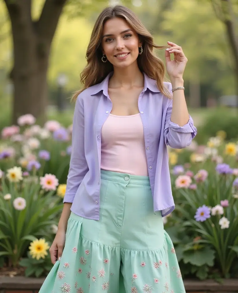 23 Spring Outfit Ideas for a Fresh Start: Sustainable Fashion for Eco-Conscious Fashionistas - 16. Soft Pastel Layers