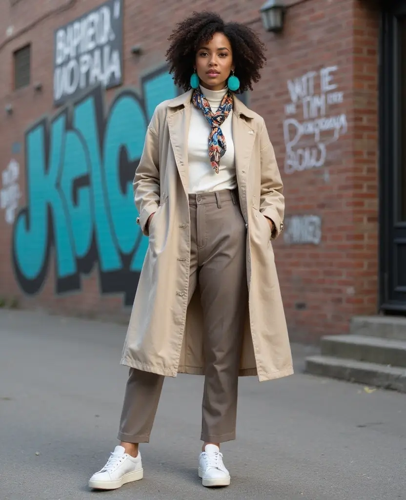 23 Streetwear Outfit Ideas for Urban Edge - 17. Brightly Colored Accessories with Neutrals