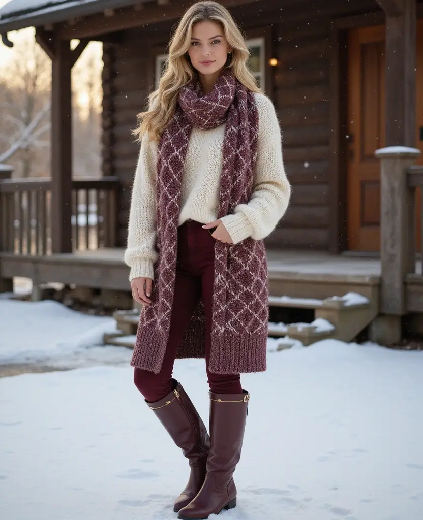 23 Sustainable Interview Outfit Ideas Featuring Eco-Friendly Boots for Fall and Winter - 12. Warmth with Layered Knitwear and Stylish Boots