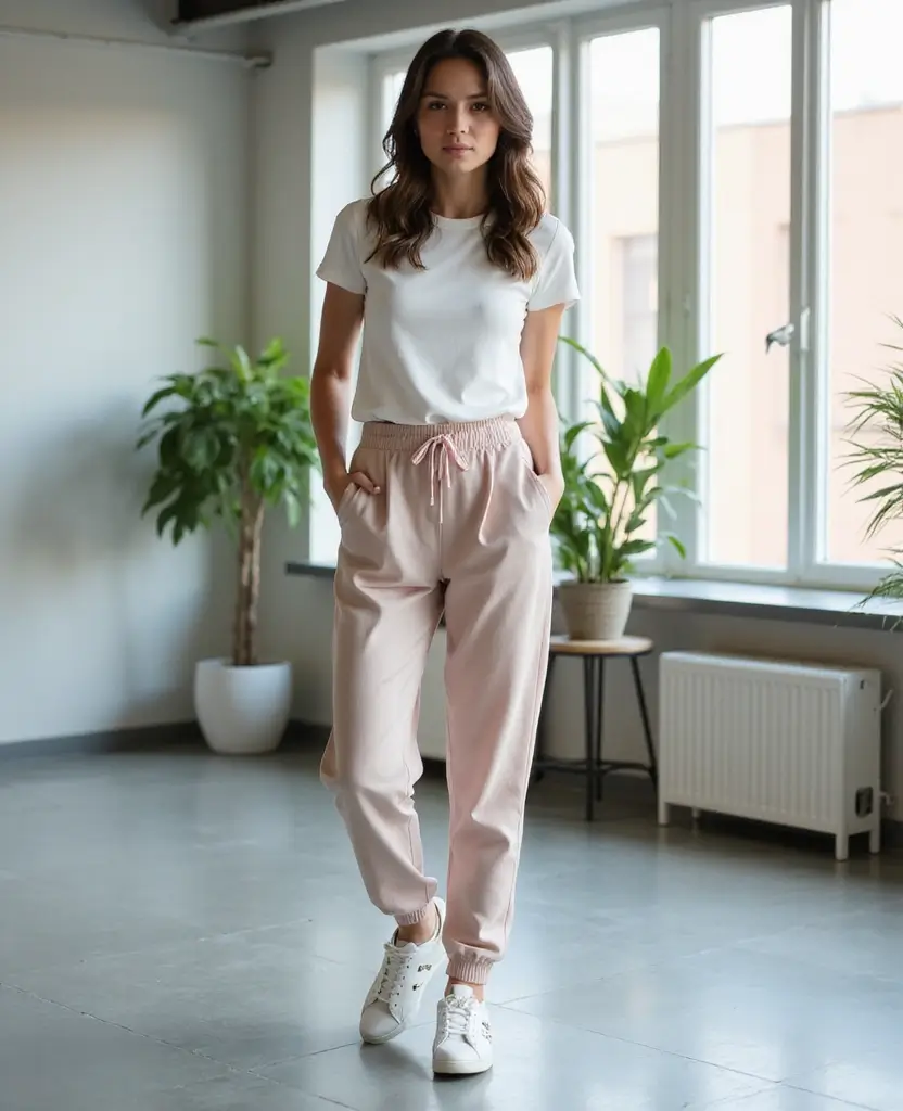23 Sustainable Interview Outfit Ideas Featuring Eco-Friendly Boots for Fall and Winter - 18. Stylish Sneakers with Tailored Joggers