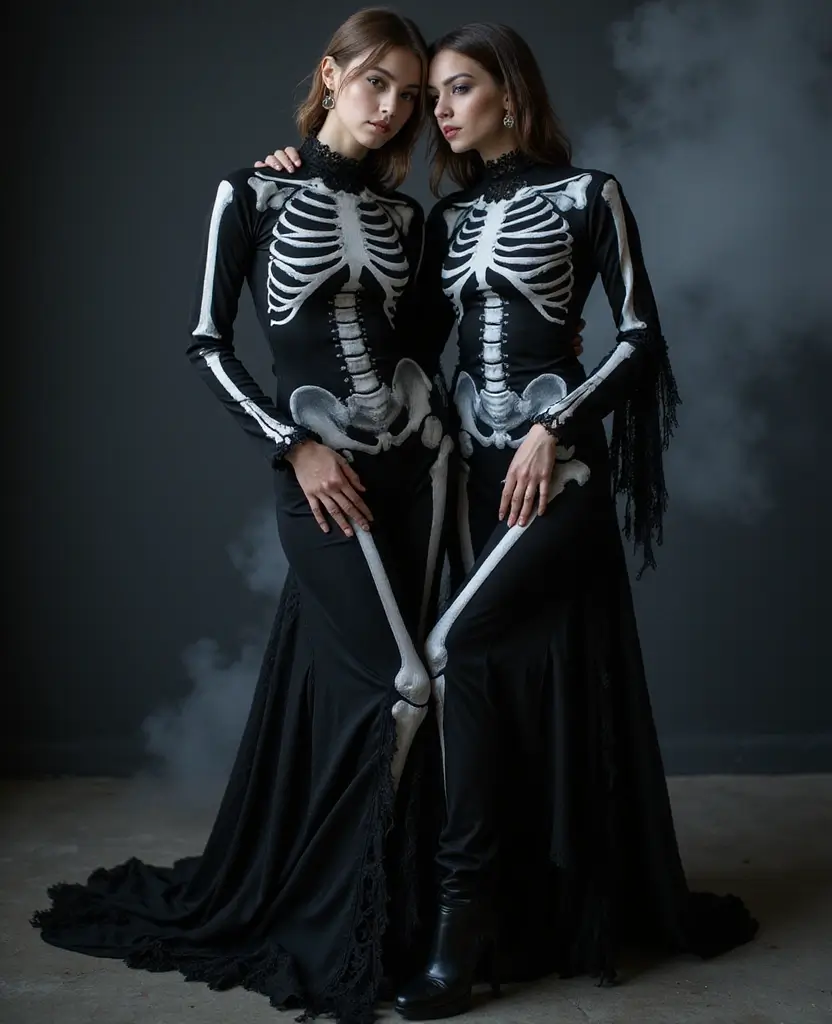 23 Unique Couples Halloween Costume Ideas You Haven’t Seen - 20. Spooky Skeletons