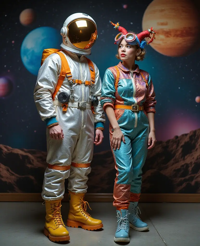 23 Unique Couples Halloween Costume Ideas You Haven’t Seen - 22. Vintage Space Explorers