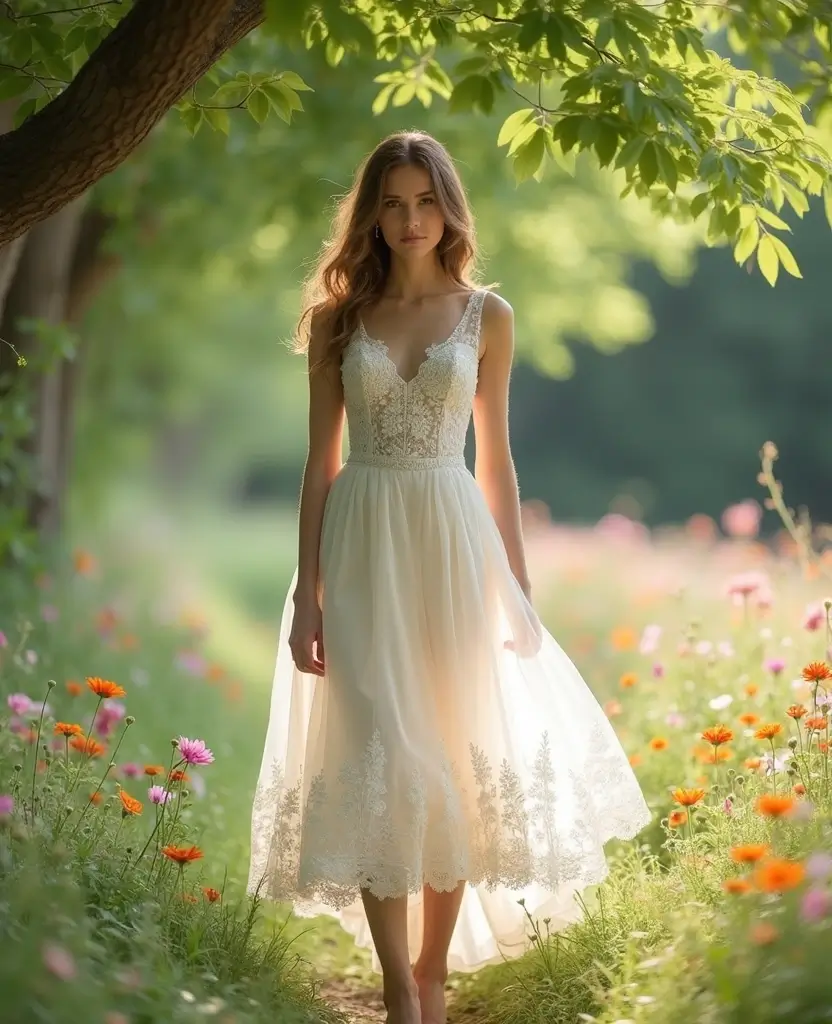 23 Vintage Wedding Dresses That Are Back in Style - 2. Enchanting Tea-Length Dress