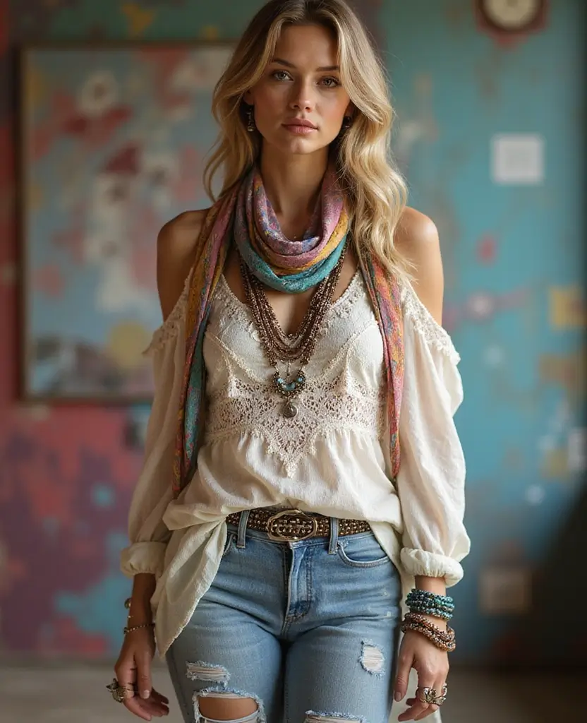 23 Ways to Rock a Dress with Jeans for Effortless Style - 23. Layered Dress with Accessories