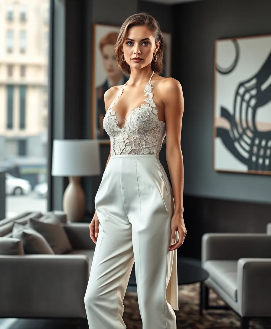 23 Ways to Rock the Dress Over Pants Trend - 19. Halter Dress with Ankle Pants