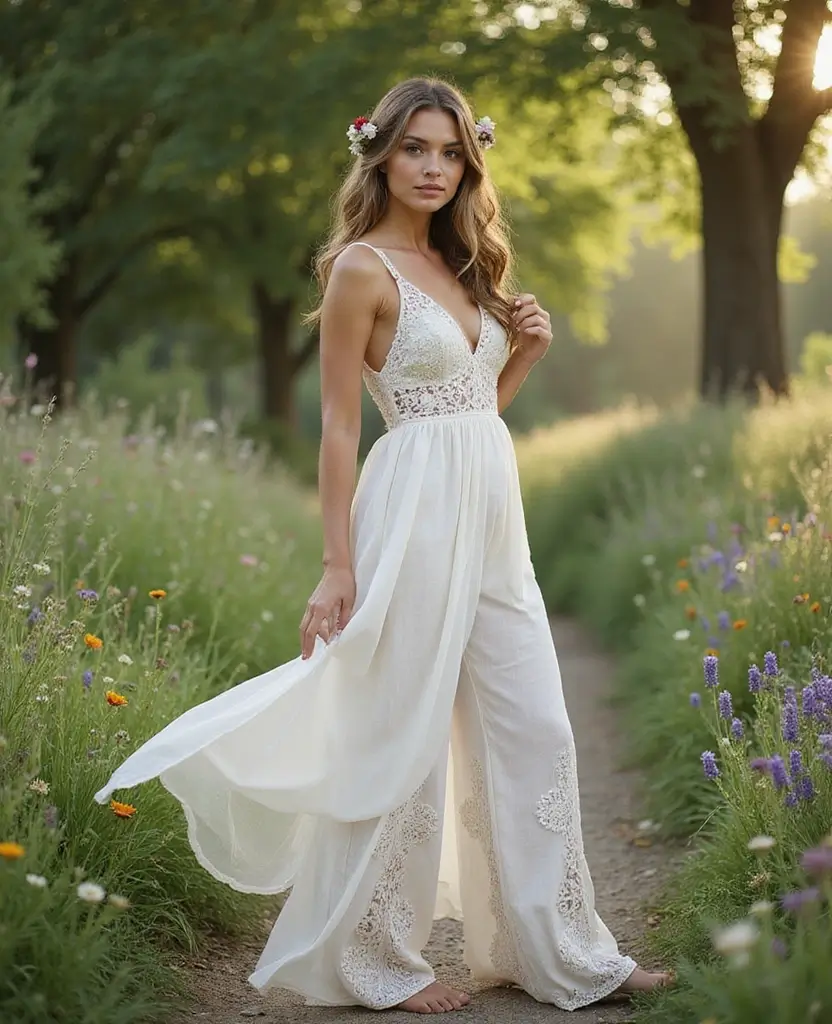 23 Ways to Rock the Dress Over Pants Trend - 9. Bohemian Dress with Palazzo Pants