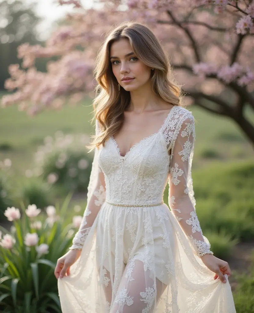 23 Wedding Dresses with Sleeves for Every Season - 1. Ethereal Lace Long Sleeve Gown