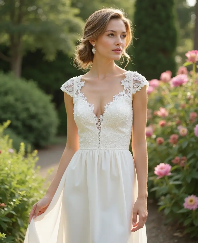 23 Wedding Dresses with Sleeves for Every Season - 8. Timeless Cap Sleeve Sheath Dress