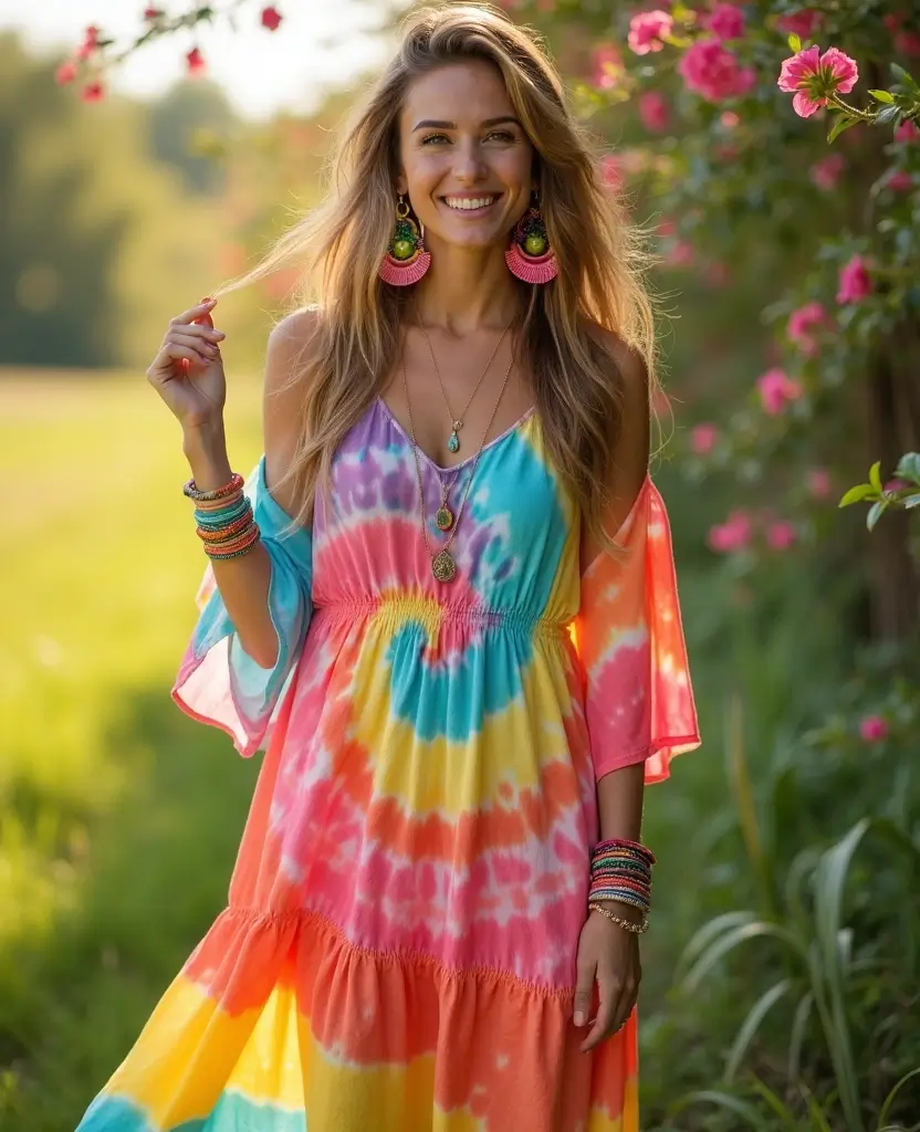 23 Y2K Dress to Impress Outfits for Nostalgic Vibes - 6. Funky Tie-Dye Dresses