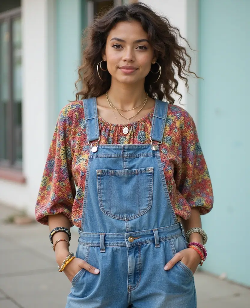 23 Y2K Outfit Ideas for the Ultimate Throwback - 3. Funky Overalls with Layered Tops