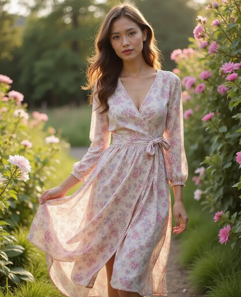 24 Fancy Dresses for Show-Stopping Events - 15. Vintage Inspired Midi Wrap Dress