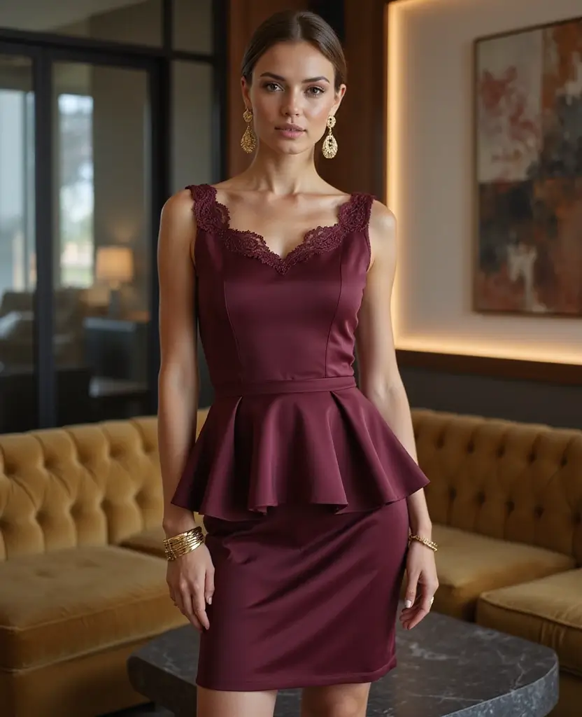 24 Fancy Dresses for Show-Stopping Events - 16. Elegant Peplum Dress