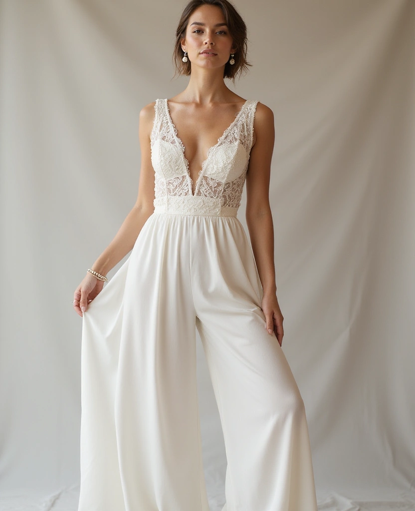 24 Modest Wedding Dresses That Are Simply Stunning - 13. Stylish Jumpsuits