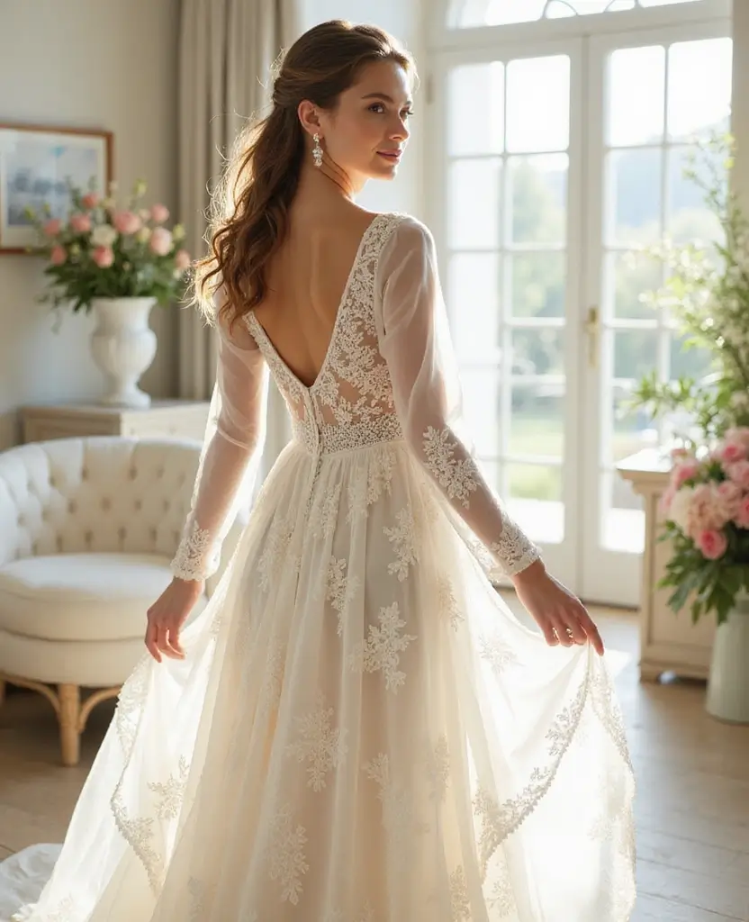 24 Modest Wedding Dresses That Are Simply Stunning - 17. Flowy Chiffon Layers