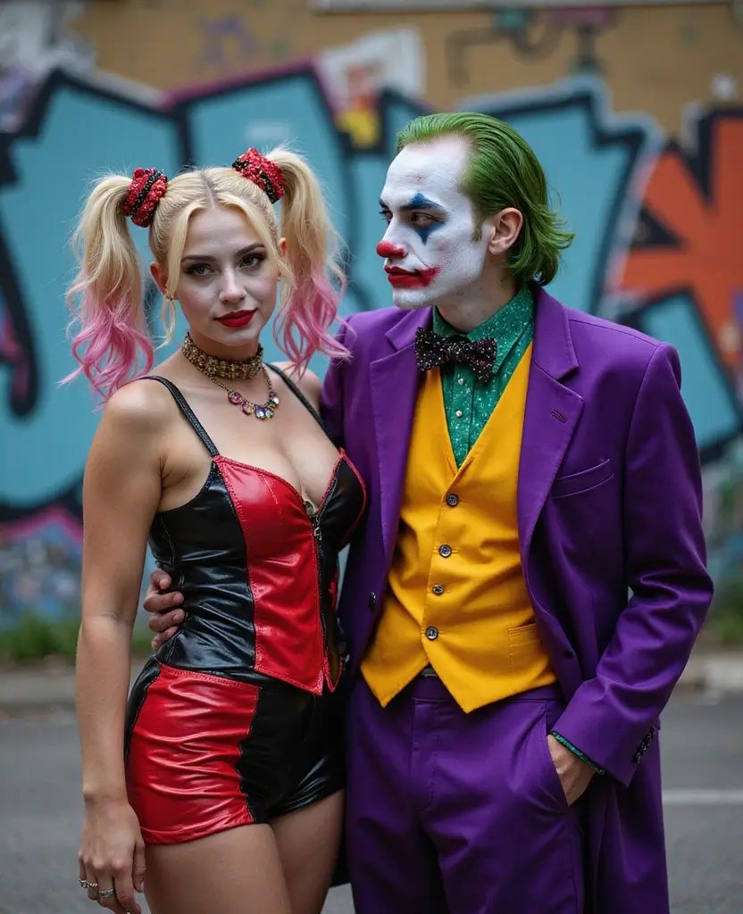 25 Adult Couples Halloween Costume Ideas for a Night to Remember - 13. The Joker and Harley Quinn