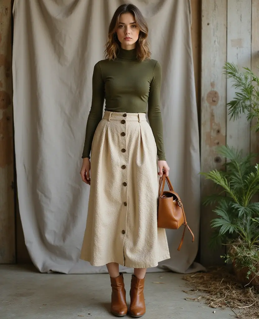 25 Aesthetic Outfit Ideas for Instagram-Worthy Looks - 3. Earthy Tones and Textures