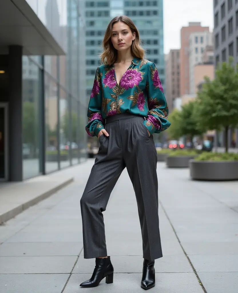 25 Aesthetic Outfit Ideas for Instagram-Worthy Looks - 4. Tailored Trousers and a Twist