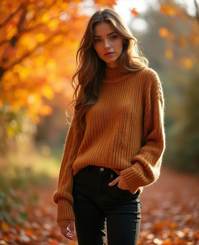 25 Black Jeans Outfit Ideas for Edgy Looks at Church - 2. Oversized Sweater & Combat Boots