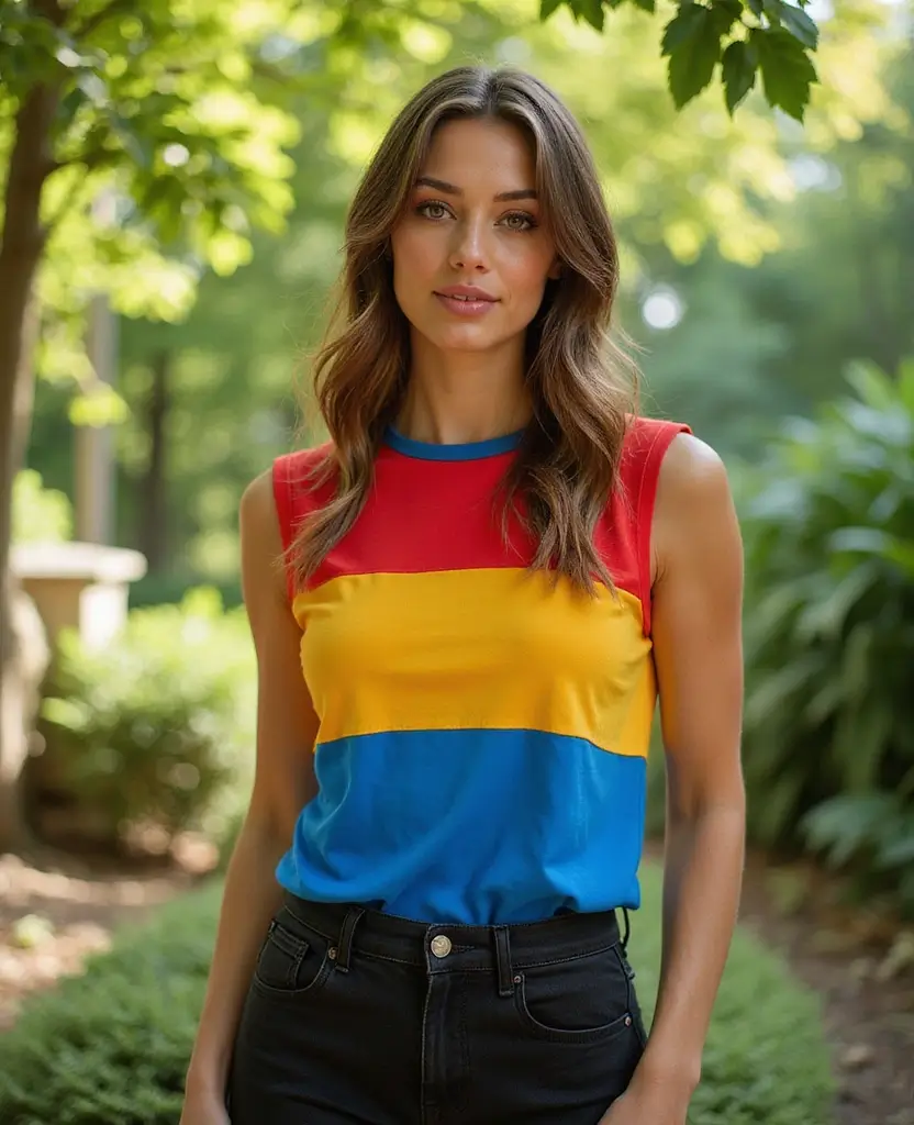 25 Black Jeans Outfit Ideas for Edgy Looks at Church - 22. Color Block Top & Black Jeans