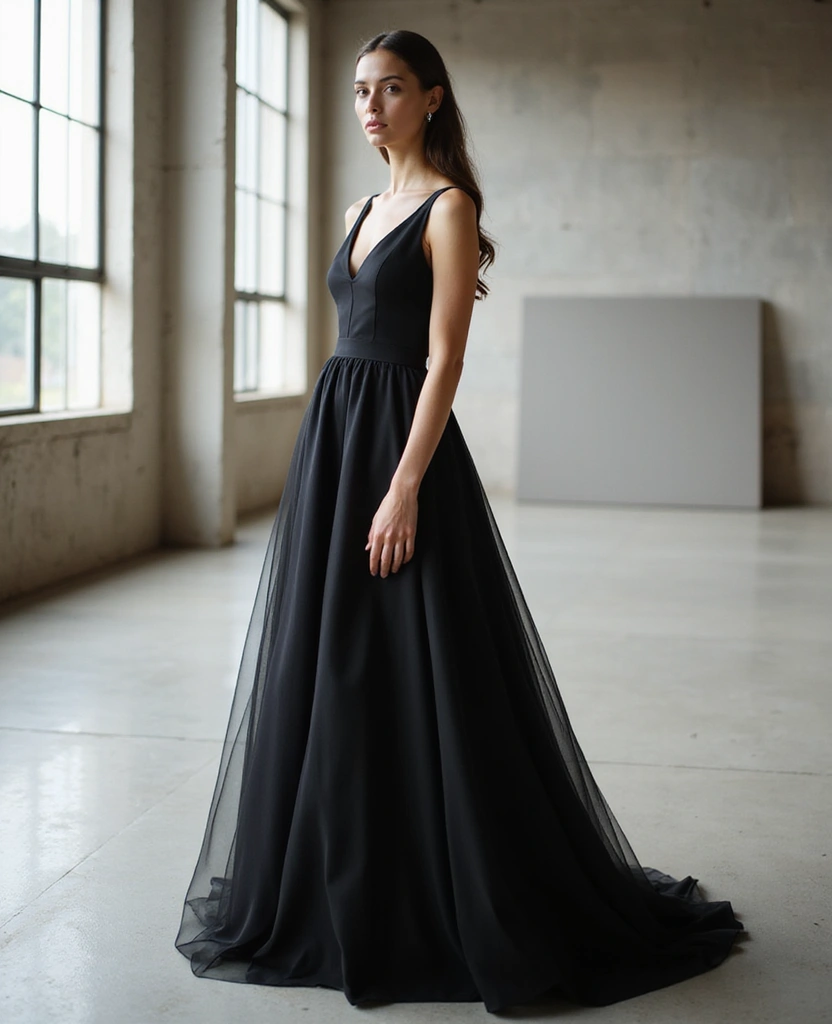 25 Black Wedding Dresses for Bold Brides - 15. Minimalist Chic Dress