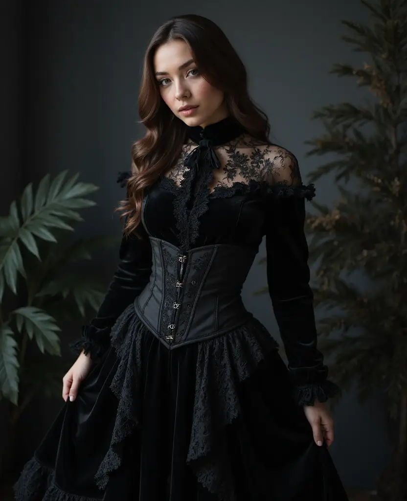 25 Black Wedding Dresses for Bold Brides - 2. Vintage-Inspired Gothic Dress