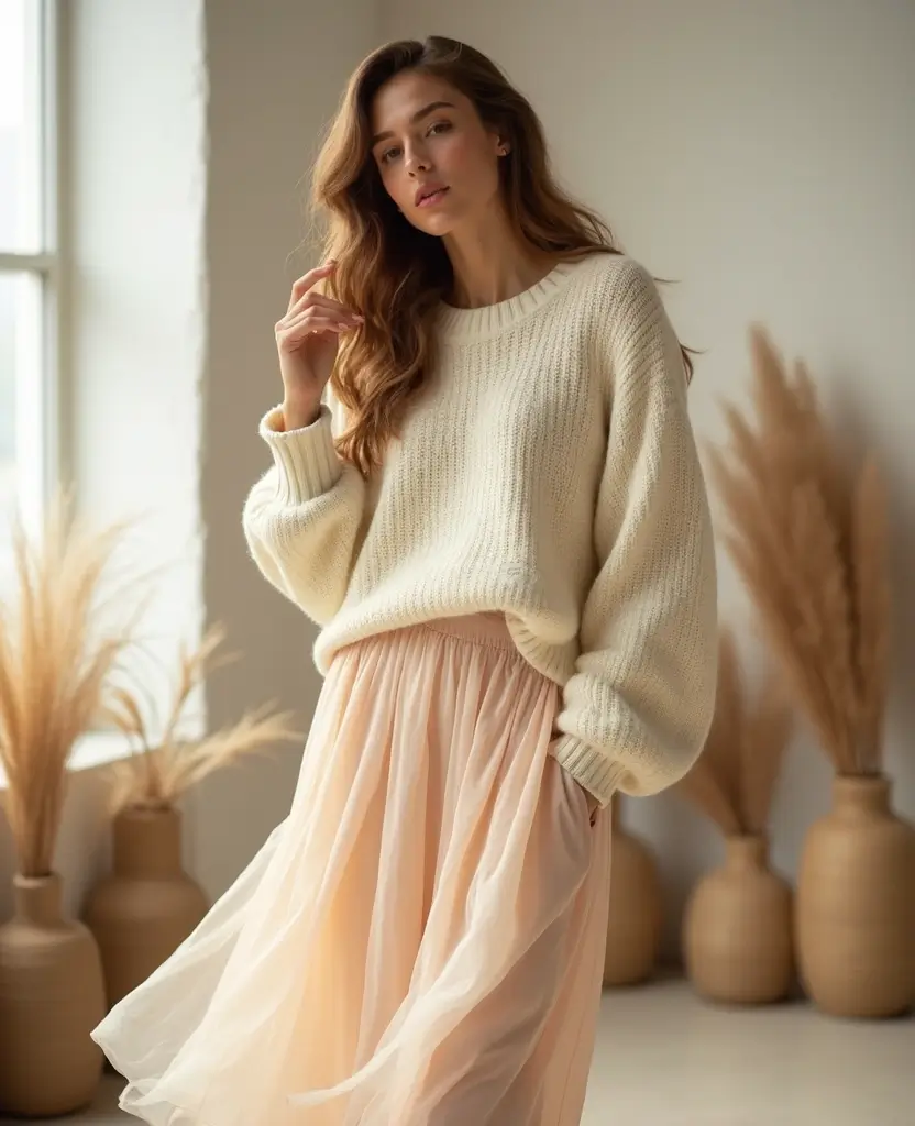 25 Comfy Outfit Ideas You’ll Never Want to Take Off - 6. Midi Skirt & Comfy Sweater