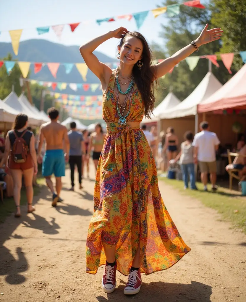 25 Converse Outfit Ideas for Every Personality - 19. Festival Ready