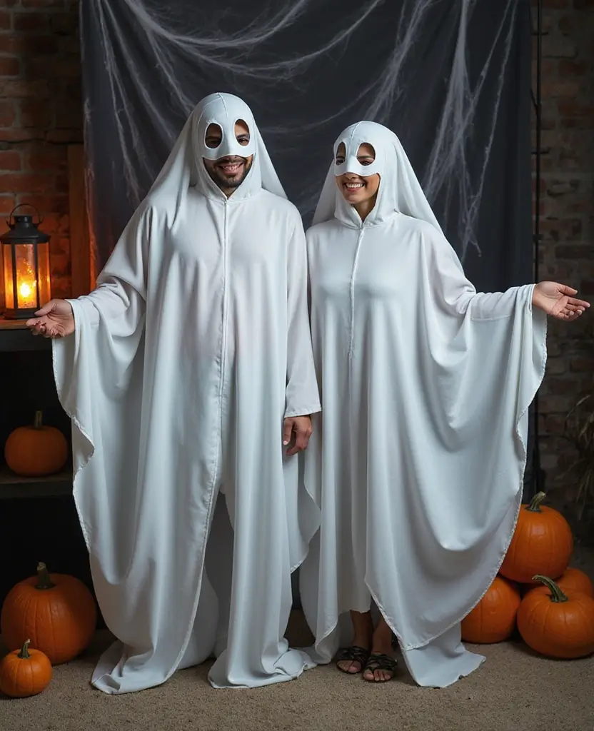 25 Couples Halloween Costume Ideas That Will Win Every Party - 1. Classic Ghosts