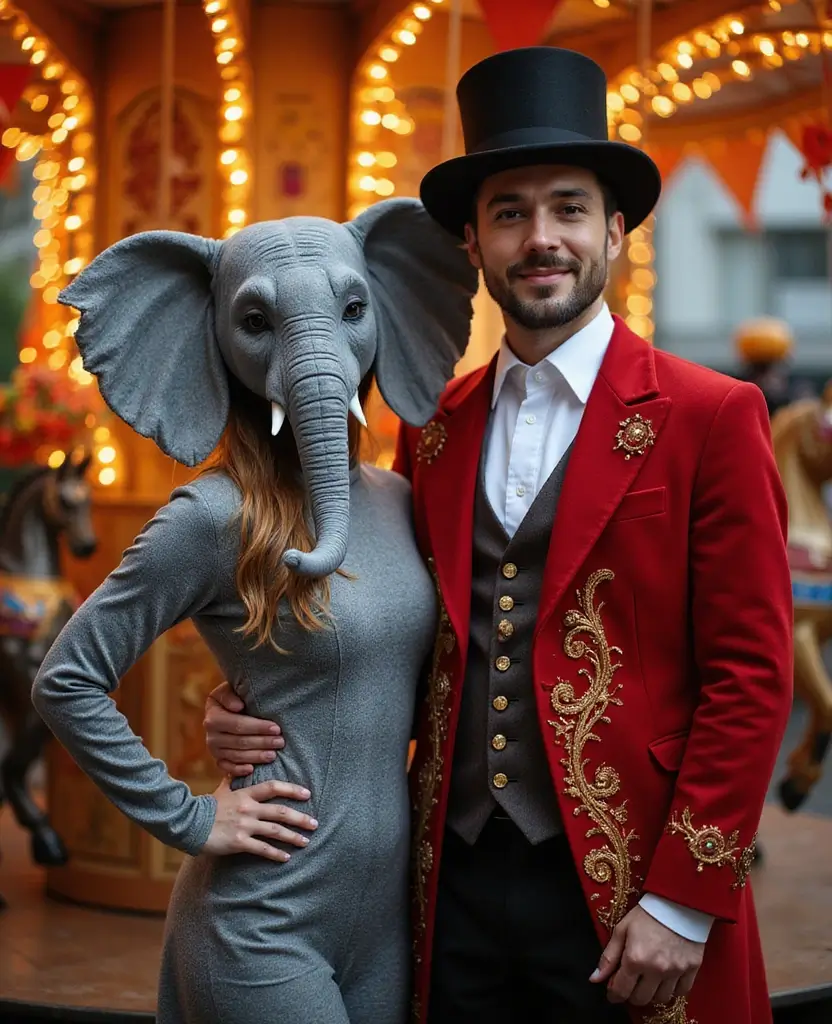 25 Couples Halloween Costume Ideas That Will Win Every Party - 18. Elephants and Circus Ringmaster