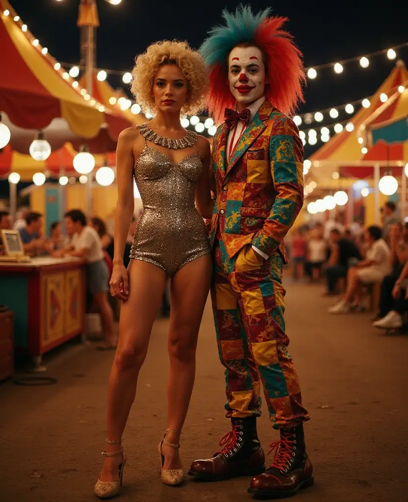 25 Couples Halloween Costume Ideas That Will Win Every Party - 25. Vintage Circus Performer and Clown