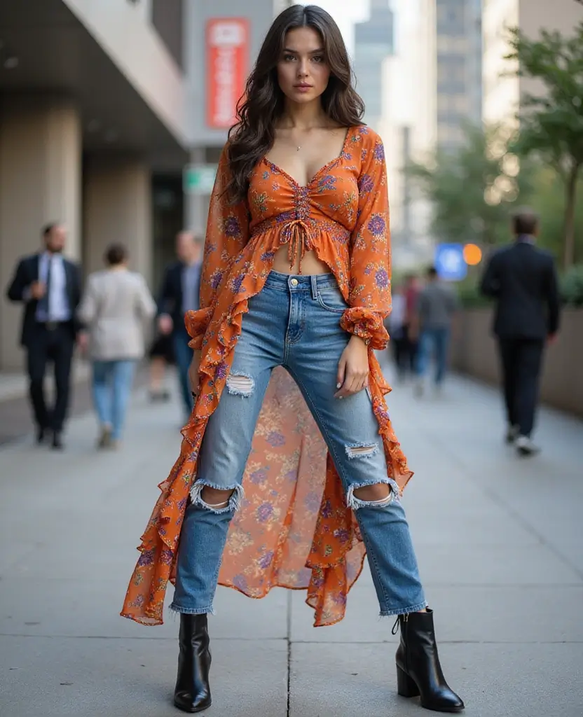 25 Creative Dress Poses for Stunning Photos: Layered Fashion Combinations - 20. Layer a Statement Dress