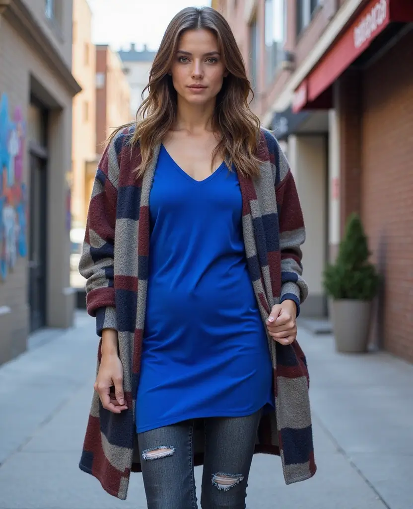 25 Creative Dress Poses for Stunning Photos: Layered Fashion Combinations - 21. Create Contrast with a Bold Jacket
