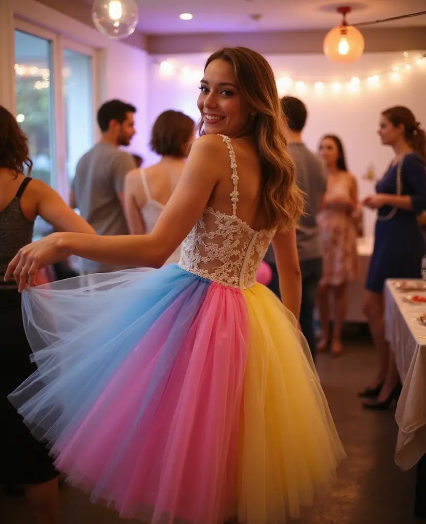 25 Dress Outfit Ideas for Every Occasion This Year - 19. Colorful Tulle Dress