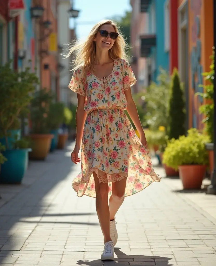 25 Dress Outfit Ideas for Every Occasion This Year - 3. Casual Day Dress with Sneakers