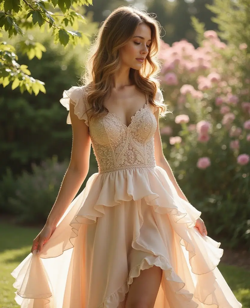 25 Dress Sketches to Spark Your Imagination - 12. Whimsical Ruffles