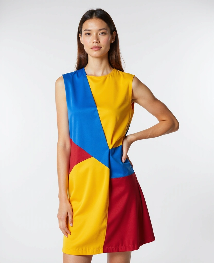 25 Dress Sketches to Spark Your Imagination - 13. Color-Blocking