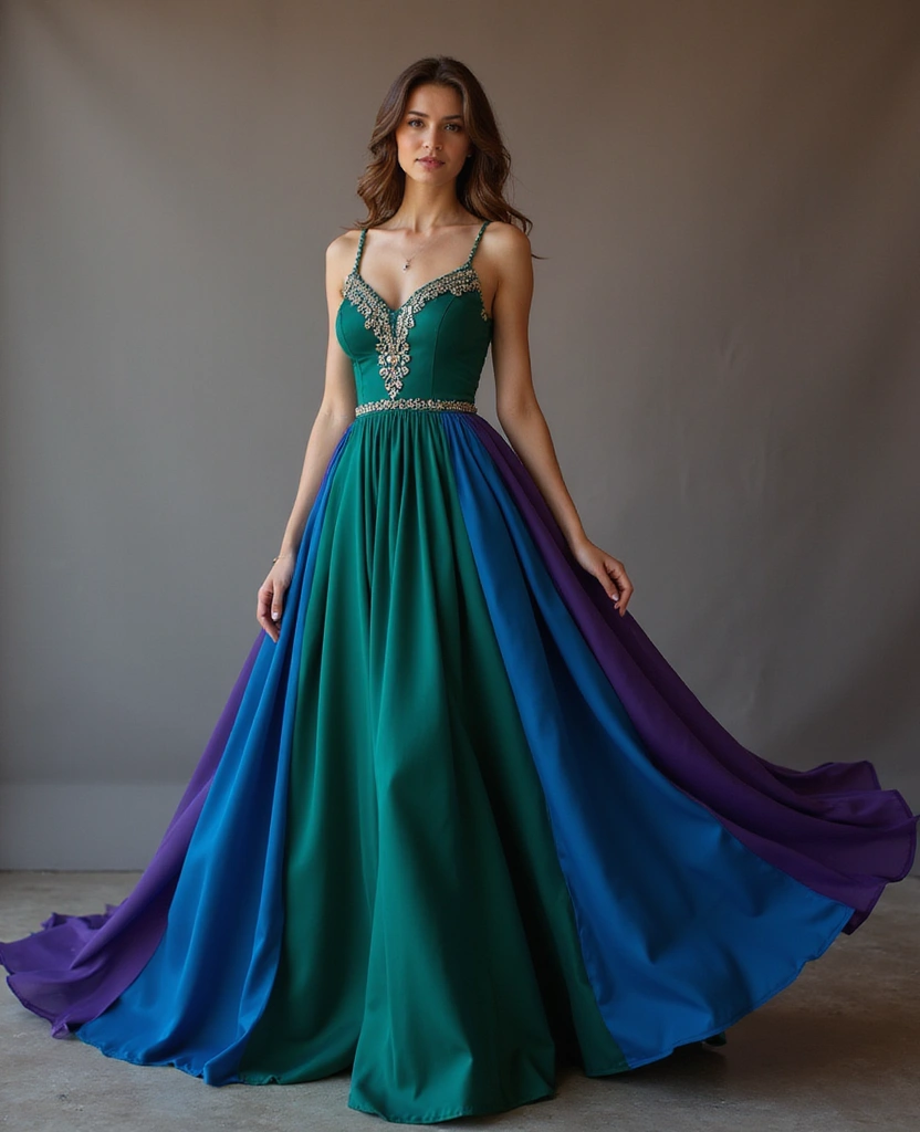 25 Dress Sketches to Spark Your Imagination - 22. Bold Jewel Tones
