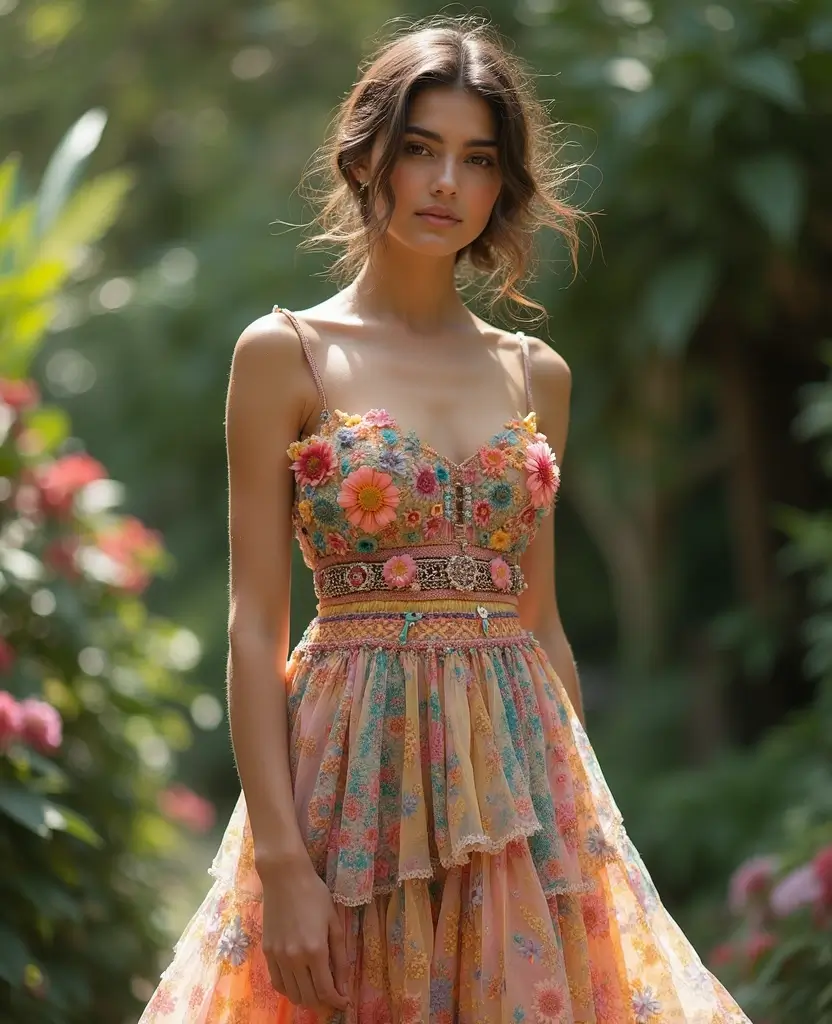 25 Dress Sketches to Spark Your Imagination - 4. Eclectic Patterns