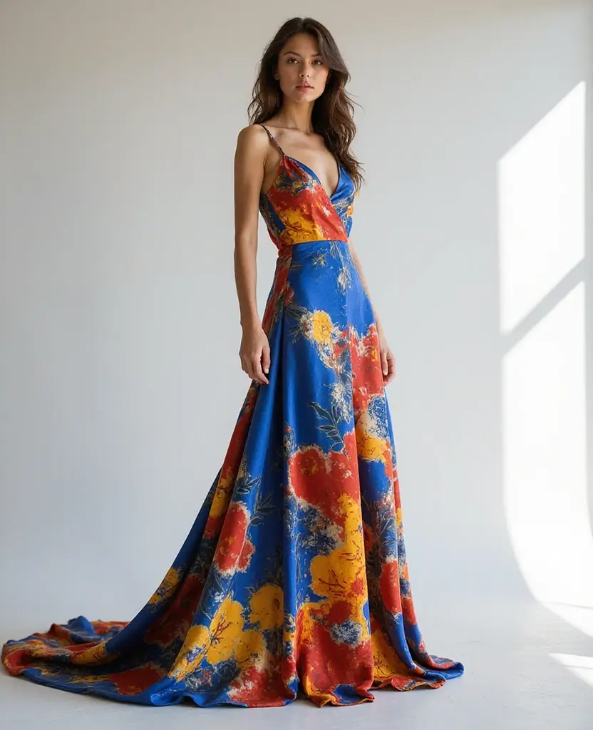 25 Dress Sketches to Spark Your Imagination - 9. Artistic Prints