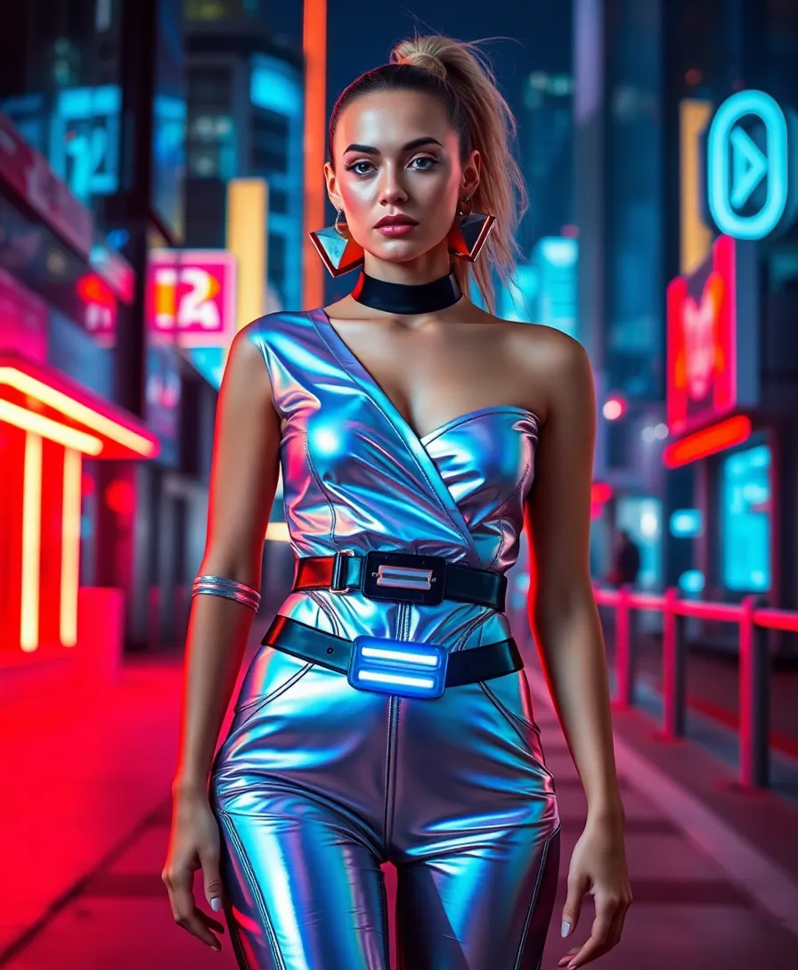 25 Gacha Club Outfit Ideas for Your Avatars - 15. Futuristic Cyberpunk Style