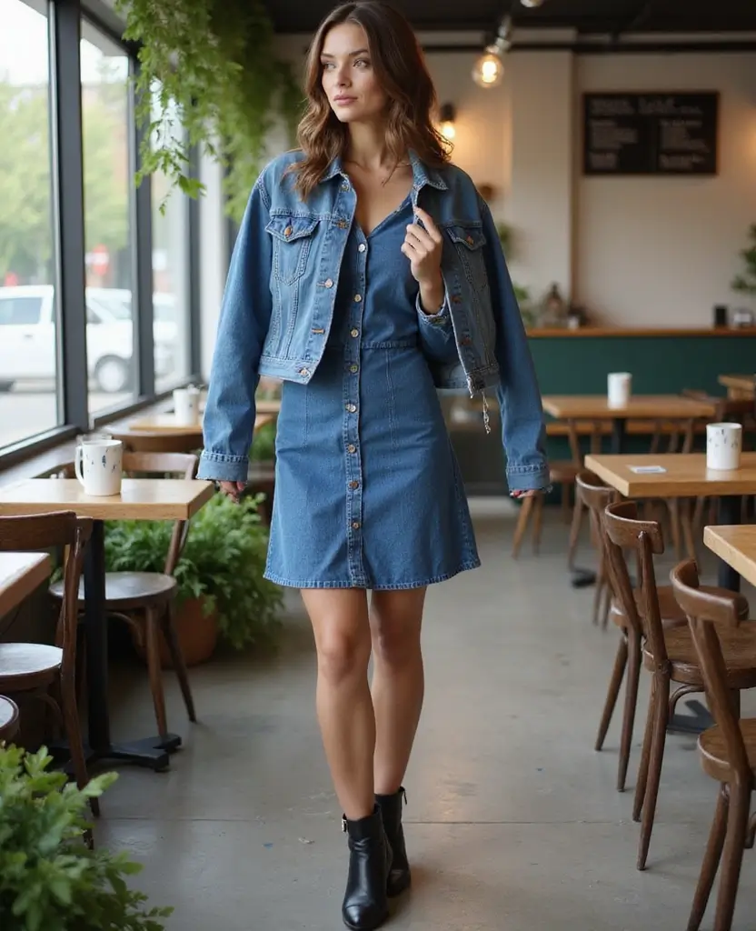 25 Jean Dress Outfits You’ll Want to Copy - 6. Classic Denim A-Line Dress for Timeless Elegance