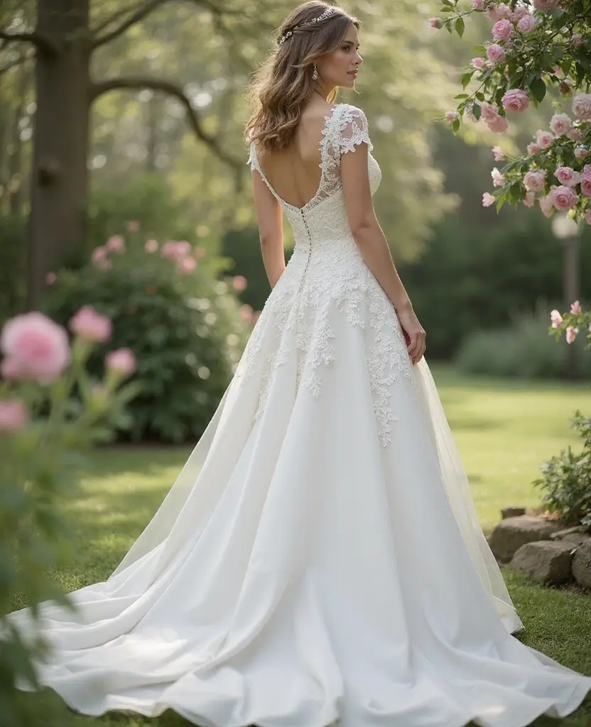 25 Lace Wedding Dresses for Timeless Romance - 1. Classic A-Line Beauty