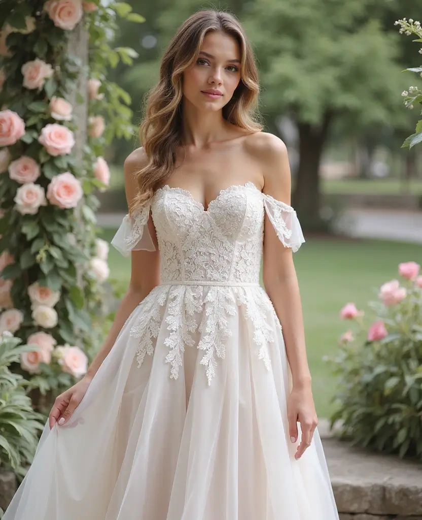 25 Lace Wedding Dresses for Timeless Romance - 10. Lace and Tulle Combo