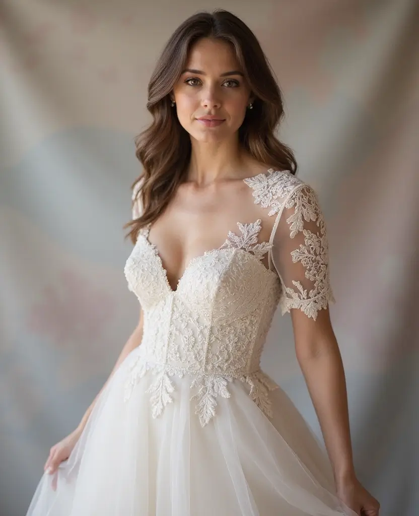 25 Lace Wedding Dresses for Timeless Romance - 11. Illusion Lace Details